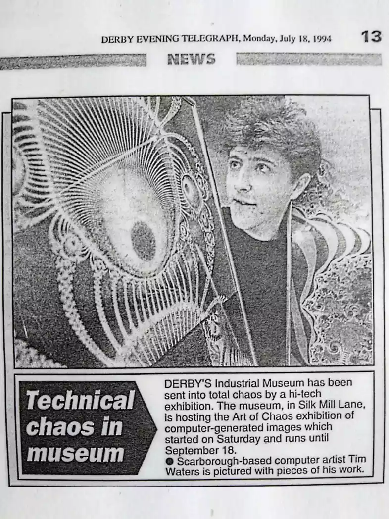 Fractal art exhibition Derby museum by Tim Waters