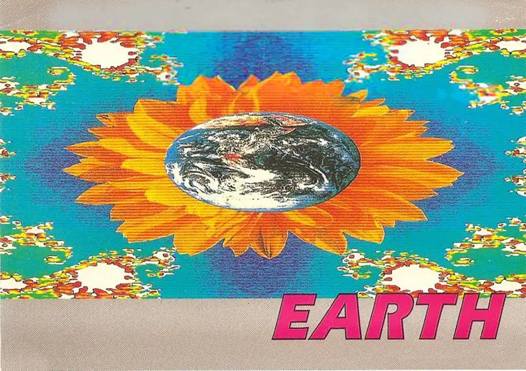 90s fractal rave flyer - Earth at Heaven, London. 17 September 1990 Earth promotions