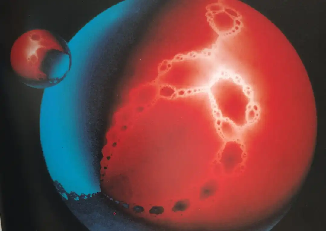 90s fractal rave flyer - A Little Bit of Energy at The Moon Club, Bristol. 29 March 1991. Karma Productions.