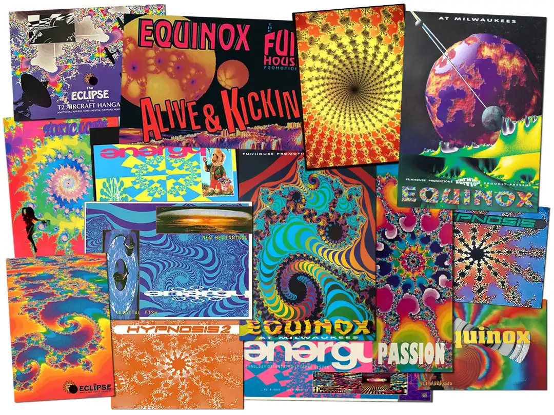 Fractal rave flyers