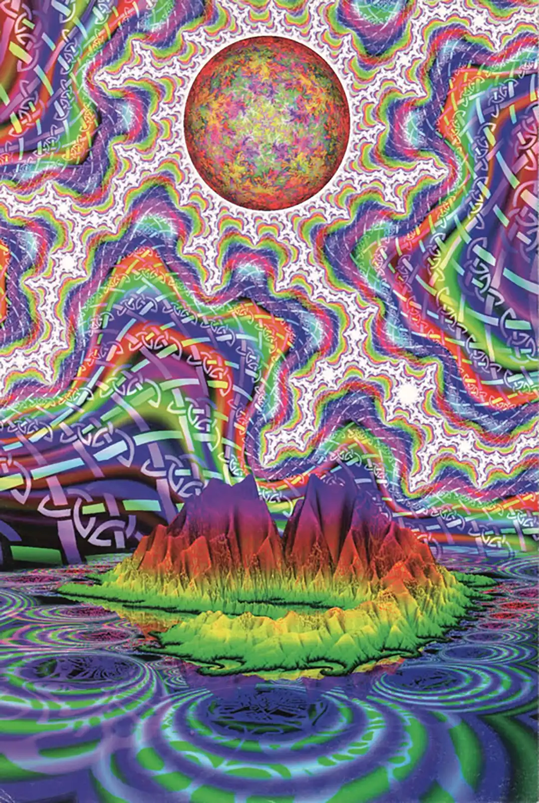 90s fractal rave flyer - Pendragon at the Theatre Warehouse Factory. Dalston London. 31 December 1997