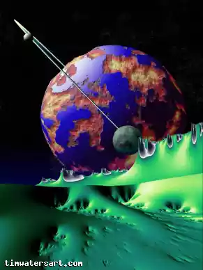 Fractal rayscape - Art by Tim Waters