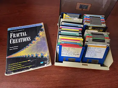 Fractint fractal software floppy disks used to create the image