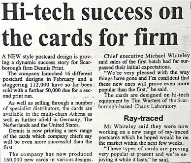 Scarborough evening news article 90s fractal art